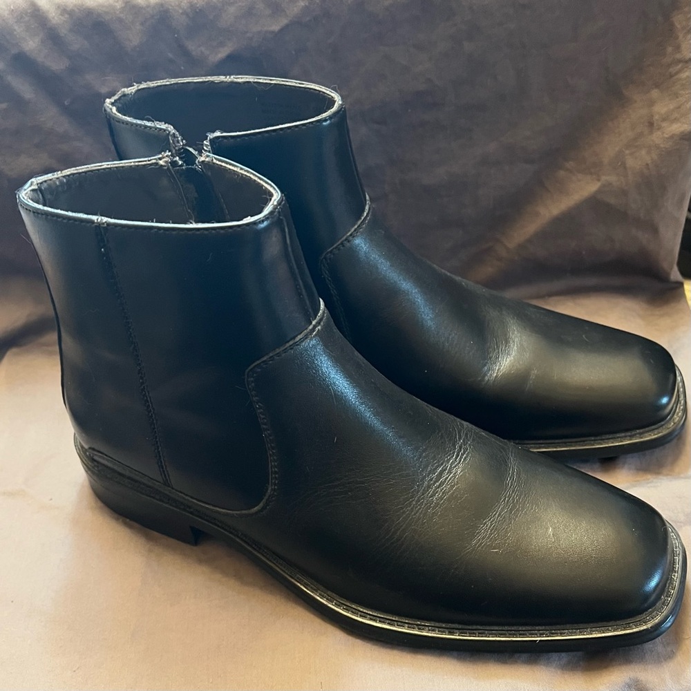 Brand New Men's Black Leather Dockers Ankle Boots 8.5
